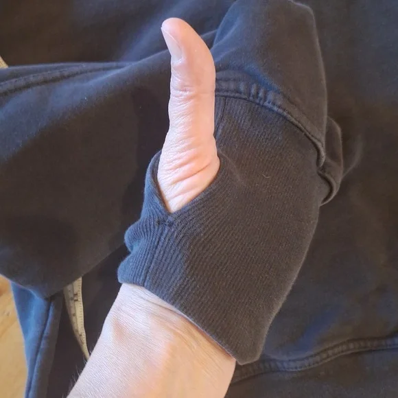 Free People FP Movement Cropped 3/4 Zip Hoodie Black Size Medium - Picture 2 of 11